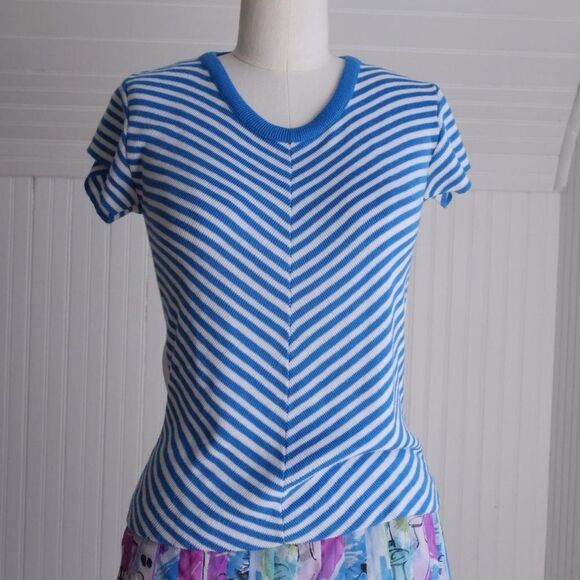 70s knit striped cute top - Picture 1 of 6